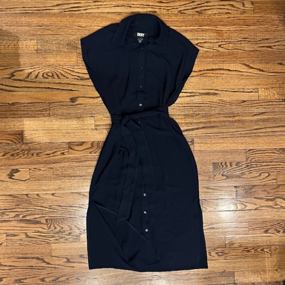 DKNY Button Up Dress with Belt, SZ 2